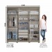 Guarda-Roupa Henn Flora 6 Portas 3 Gavetas Com Espelho Com Pés Duna/Cristal D215-35