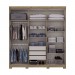 Guarda-Roupa Henn Flora 6 Portas 3 Gavetas Com Espelho Com Pés Rústico/OFF White D215-106
