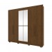 Guarda-Roupa Henn Garden 6 Portas 4 Gavetas Com Espelho Com Pés Castanho HP D246-130 