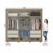 Guarda-Roupa Henn Garden 6 Portas 4 Gavetas Com Espelho Com Pés Rústico/Off White D246-106 