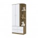 Guarda-Roupa Henn Labirinto 2 Portas 2 Gavetas Rústico/Branco I117-18 