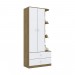 Guarda-Roupa Henn Labirinto 2 Portas 2 Gavetas Rústico/Branco I117-18 
