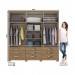 Guarda-Roupa Henn Lara 6 Portas 9 Gavetas Com Espelho Com Pés Rústico D150-94/O914-64