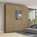 Guarda-Roupa Henn Lara 6 Portas 9 Gavetas Com Espelho Com Pés Rústico D150-94/O914-64