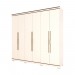 Guarda-Roupa Henn Titanium 6 Portas 5 Gavetas Com Pés Off White/Castanho D284-176