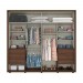 Guarda-Roupa Henn Valência 2 Portas de Correr 6 Gavetas Com 1 Kit Espelhos Com Pés Castanho D288-130/O964-64