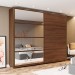 Guarda-Roupa Henn Valência 2 Portas de Correr 6 Gavetas Com 1 Kit Espelhos Com Pés Castanho D288-130/O964-64