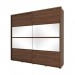 Guarda-Roupa Henn Valência 2 Portas de Correr 6 Gavetas Com 1 Kit Espelhos Com Pés Castanho D288-130/O964-64