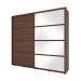Guarda-Roupa Henn Valência 2 Portas de Correr 6 Gavetas Com 1 Kit Espelhos Com Pés Castanho D288-130/O964-64