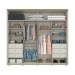 Guarda-Roupa Henn Valência 2 Portas de Correr 6 Gavetas Com 2 Kits Espelhos Com Pés Areia D288-133/O964-64