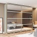 Guarda-Roupa Henn Valência 2 Portas de Correr 6 Gavetas Com 2 Kits Espelhos Com Pés Areia D288-133/O964-64