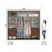 Guarda-Roupa Henn Valência 2 Portas de Correr 6 Gavetas Com Pés Castanho D288-130