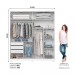 Guarda-Roupa Henn Verg 2 Portas de Correr 3 Gavetas Com Espelho Com Pés Branco D239-66
