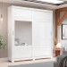 Guarda-Roupa Henn Verg 2 Portas de Correr 3 Gavetas Com Espelho Com Pés Branco D239-66