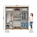 Guarda-Roupa Henn Vigo 6 Portas 3 Gavetas Com Espelho Com Pés Off White/Nature D278-129/O965-64