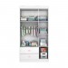 Guarda-Roupa Móveis Estrela Carruagem Duquesa 3 Portas 2 Gavetas Branco/Rosa MDF/MDP