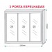 Guarda-Roupa Móveis Europa Braga 3 Portas de Correr 6 Gavetas 3 Espelhada Amêndoa 100% MDF 14293.8 