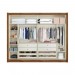 Guarda-Roupa Móveis Europa Santorini 2 Portas de Correr 4 Gavetas Com Espelho Braúna/Off White 100% MDF 15350.192