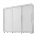 Guarda-Roupa Móveis Lanza Milão 3 Portas de Correr 5 Gavetas Com Pés Branco 100% MDF 20.0159