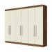 Guarda-Roupa Made Marcs Alba 6 Portas 4 Gavetas Braúna-Off White 100% MDF 8394.138