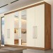 Guarda-Roupa Made Marcs Alba 6 Portas 4 Gavetas Com Espelho Braúna/Off White 100% MDF 8395.138 