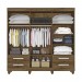 Guarda-Roupa Made Marcs Nice 6 Portas 4 Gavetas Com Espelho Com Pés Braúna/Off White 8389.138
