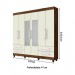 Guarda-Roupa Made Marcs Nice 6 Portas 4 Gavetas Com Espelho Com Pés Braúna/Off White 8389.138