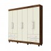 Guarda-Roupa Made Marcs Nice 6 Portas 4 Gavetas Com Pés Braúna/Off White 8387.138