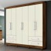 Guarda-Roupa Made Marcs Nice 6 Portas 4 Gavetas Com Pés Braúna/Off White 8387.138