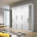 Guarda-Roupa Santos Andirá Master 8 Portas 6 Gavetas Com Espelho Branco/Branco 132366AE