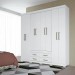 Guarda-Roupa Santos Andirá Nápoles 8 Portas 4 Gavetas Com Pés Branco/Branco 158566P