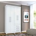 Guarda-Roupa Santos Andirá Plus 4 Portas 3 Gavetas Com Pés Branco/Branco 109866P 