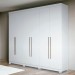 Guarda-Roupa Santos Andirá Versalhes 6 Portas 4 Gavetas Com Pés Branco/Branco 148566P