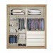 Guarda-Roupa Móveis Europa Zurique 2 Portas de Correr 4 Gavetas 2 Espelhada Amêndoa/Off White 100% MDF 14335.193