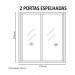 Guarda-Roupa Móveis Europa Zurique 2 Portas de Correr 4 Gavetas 2 Espelhada Amêndoa/Off White 100% MDF 14335.193
