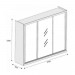 Guarda-Roupa Móveis Europa Toronto 3 Portas de Correr 6 Gavetas 1 Espelhada Amêndoa/Off White/Amêndoa 100% MDF 11172.183
