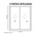 Guarda-Roupa Móveis Europa Zurique 2 Portas de Correr 4 Gavetas 2 Espelhada Off Whitte/Off White 100% MDF 14335.201