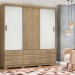 Guarda-Roupa Bambinello Light 3x9 Alexandria 3 Portas 9 Gavetas com Pés Duetto/Off White