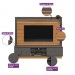 Home Linea Brasil Guararapes Para TV até 75" Com LED Ripado Nature/Chumbo 810010174/207063