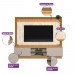 Home Linea Brasil Guararapes Para TV até 75" Com LED Ripado Nature/Off White/Petra Flex 810010174/207039