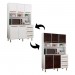 Kit Cozinha Compacta Araplac KIT5322 5 Portas 3 Gavetas 120cm Branco/Café Flex 5322-57 