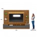 Conjunto Linea Brasil Rack + Painel + 2 Módulos Lateral Ouro Preto Ripado Nature/Chumbo 810010148-207063