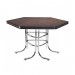 Mesa Brastubo ME-220 6 Lugares Fôrmica Sextavada Base Cromado Ameixa Negra/Preto 