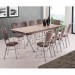Mesa Brastubo ME-384 6 Lugares Fôrmica Extensível Base Cromado Carvalho/Tabaco