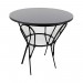 Mesa Famais Barcelona Ferro Preto Liso Artesanal para 4 Lugares com Tampo MDP Preto 80cm