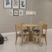Mesa Dalla Costa TM10 Redonda 4 Lugares 90x90cm Carvalho (KK) 100_ MDF