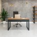 Mesa de Trabalho Pradel Móveis Industrial F20 135cm Freijó/Preto Fosco (JPF) 100% MDF (DE)