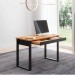 Mesa de Trabalho Pradel Móveis Industrial F24 118cm 1 Gaveta Freijó/Preto Fosco (JPF) 100% MDF (DE) 