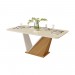 Mesa DJ Móveis Forme Tampo de MDF Chanfrado Curvo com Vidro 180X90 Carvalho Nobre/Off White