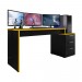 Mesa Gamer Móveis Leão DRX-5000 3 Gavetas Preto TX/Amarelo TX 17592-175